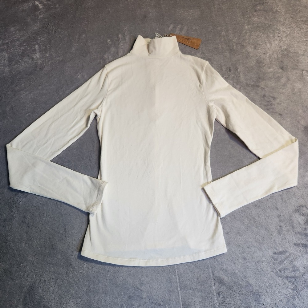 New SKIMS Cotton Jersey Turtleneck Long Sleeve Top MarbleSmall S LS-LST-10033W